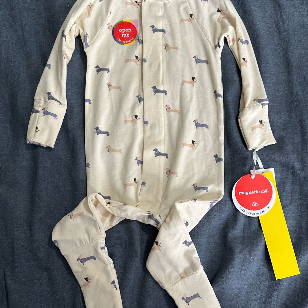 Magnetic Me Cream One-Piece with Dachshund Print